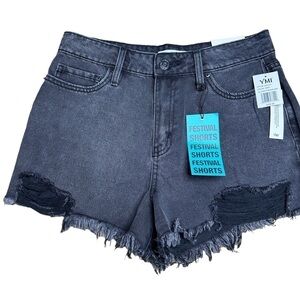 YMI distressed black festival denim shorts NWT 9/29